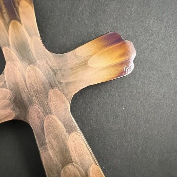 Flame Painted Copper Cross Wall Hang Decor Artisan Handmade Small 6” X 4” cottag - Picture 5 of 8